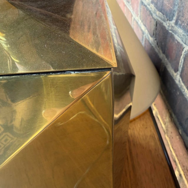 Metal Mid-Century Geometric Brass Table Lamp For Sale - Image 7 of 9