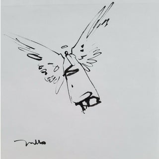 Contemporary Minimalist Figurative Ink Drawing by Jose Trujillo For Sale