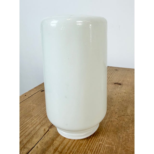 Vintage White Porcelain Ceiling Light with Milk Glass, 1970s For Sale - Image 9 of 14