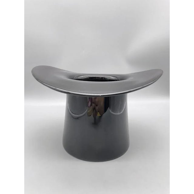 * Murano sparkling cooler * Black mouth blown glass * Cylinder shape * Italy * 1960s Condition: good condition with normal...