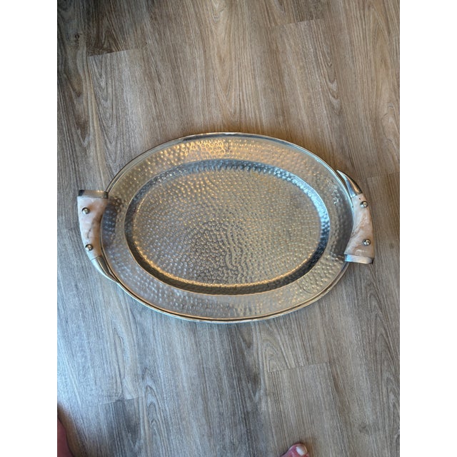 Maitland - Smith 1990s Large Silver Serving Tray For Sale - Image 4 of 12