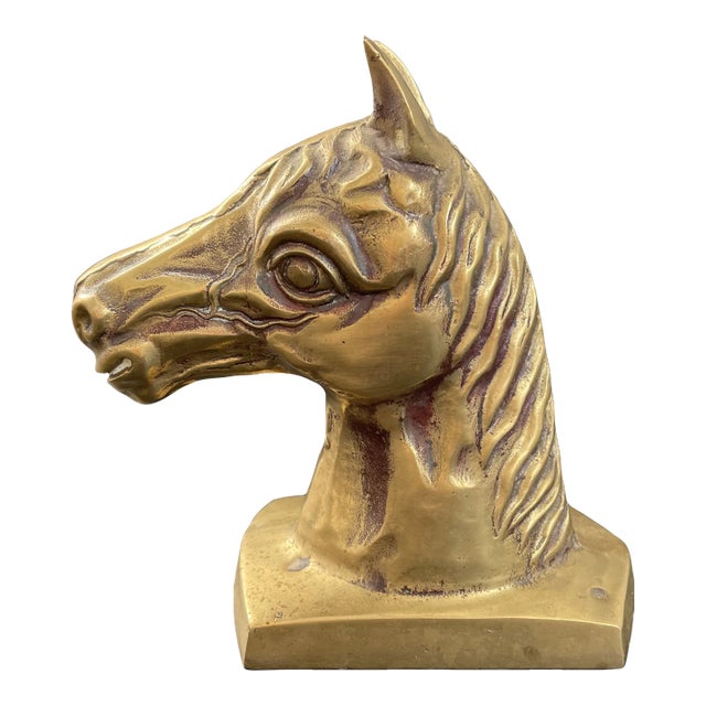 Vintage Brass Horse Head Bust Paperweight - Sculpture For Sale