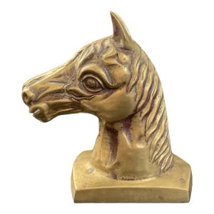 Vintage Brass Horse Head Bust Paperweight - Sculpture