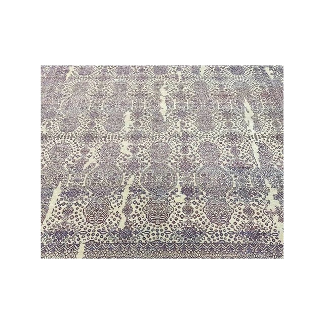 Cream 1990s Handwoven Transitional Area Rug 9x12 For Sale - Image 8 of 12