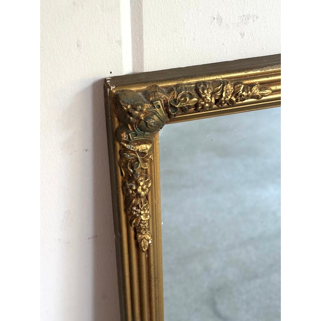Large Rectangular Gilt Plaster Frame Wall Mirror For Sale - Image 4 of 5