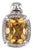 5.16ctw Cushion Citrine Diamond Halo Pendant 14k White Gold For Sale