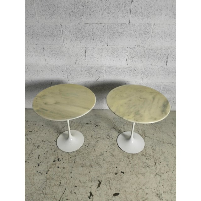 Tulip Marble Side Tables by Eero Saarinen for Knoll, 1970s, Set of 2 For Sale - Image 11 of 14