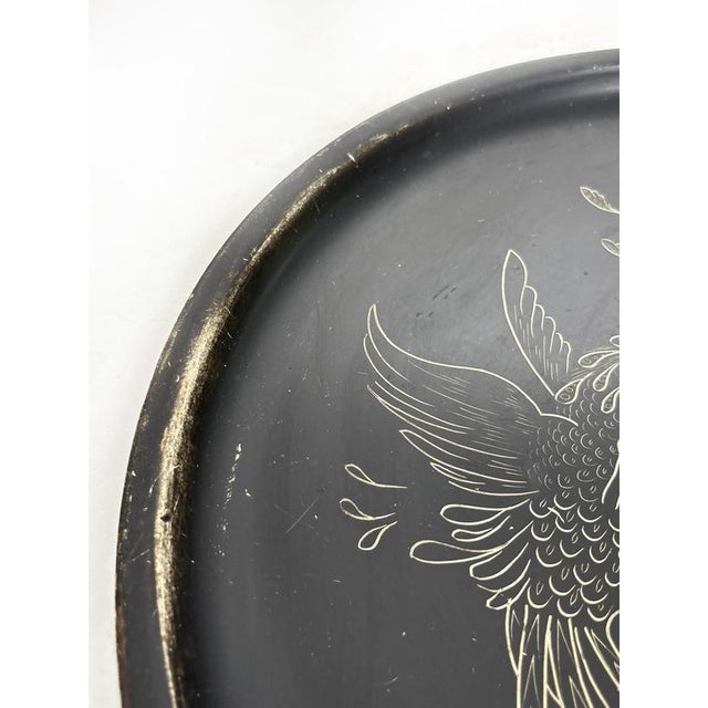 Black Painted Metal Tray, France, 1960 For Sale - Image 10 of 11