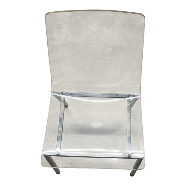 Cb2 Chrome and Lucite Side Chair For Sale