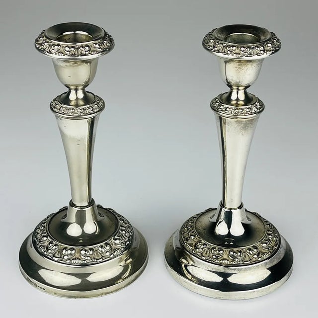 Silver-Plated Candleholders from Ianthe, England, 1950s, Set of 2 For Sale - Image 13 of 13