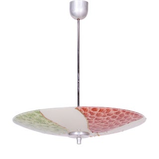 Mid-Century Chandelier in Chrome-Plated Steel and Glass, Czech, 1950s For Sale