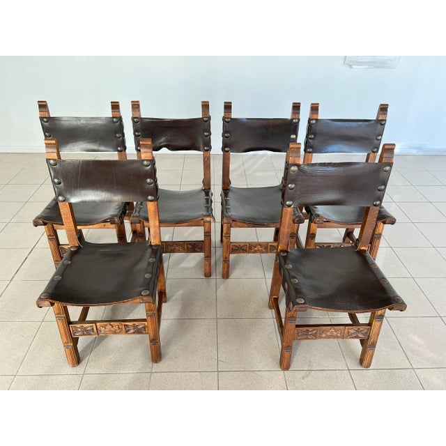 Vintage Brutalist Chairs by Navarro Argudo, Spain –set of 6 | Chairish
