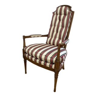 Mid 20th Century Hollywood Regency High Back Arm Chair For Sale