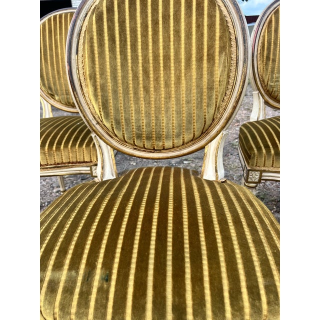 Early 19th Century French 19th Century Louis XVI Painted Walnut Dining Chairs - Set of 6 For Sale - Image 5 of 12