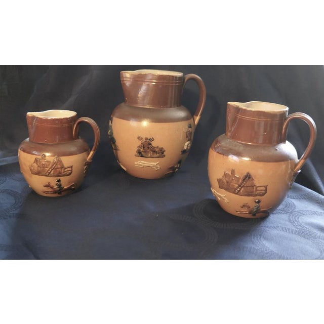 Coloured Stoneware Harvest Jugs from Royal Doulton, 1890s, Set of 3 For Sale - Image 10 of 11
