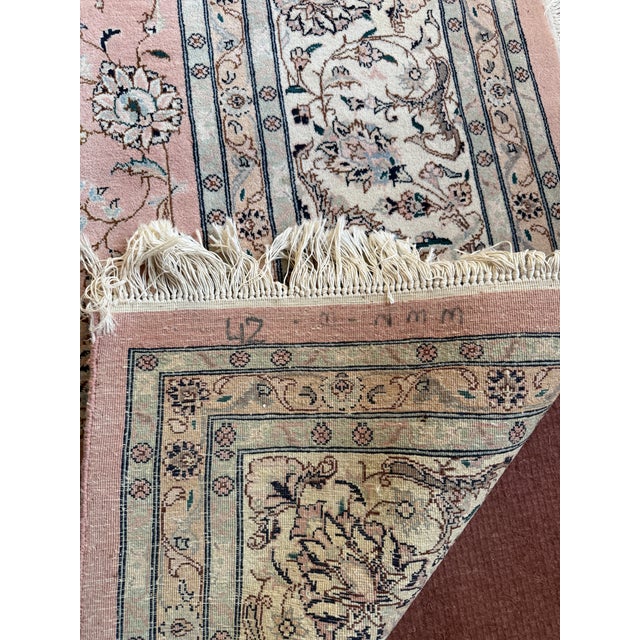 Pink Vintage Super Fine Persian Pakistani Kashan Oriental Rug (10'5" X 8'4") For Sale - Image 8 of 15