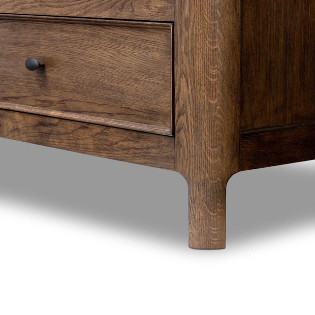 Contemporary Four Hands Russ Tall Dresser - Aged Oak Veneer For Sale - Image 3 of 12