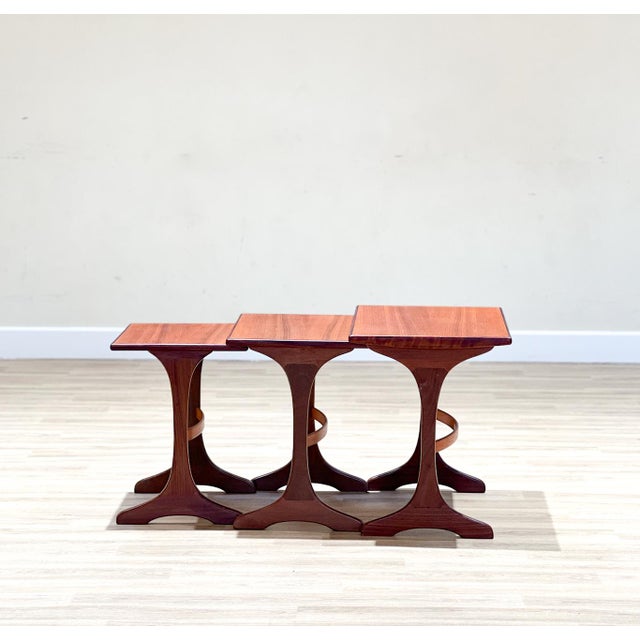 Brown Teakwood Nesting Tables from G-Plan, 1960s, Set of 3 For Sale - Image 8 of 8