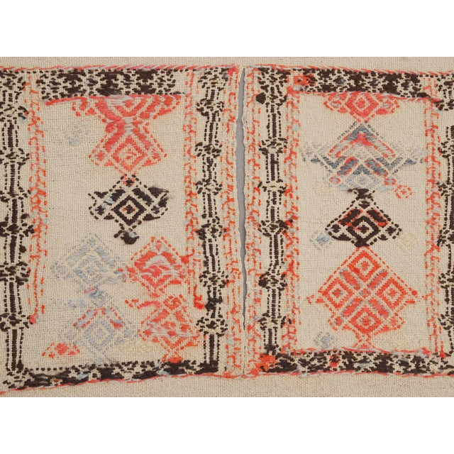 1970s Vintage Handmade Wool Cotton White Runner Rug For Sale - Image 9 of 11