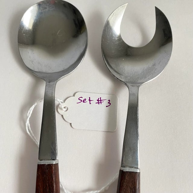 Mid Century Modern 1960s Vintage Rosewood Salad Server Tongs For Sale - Image 10 of 11