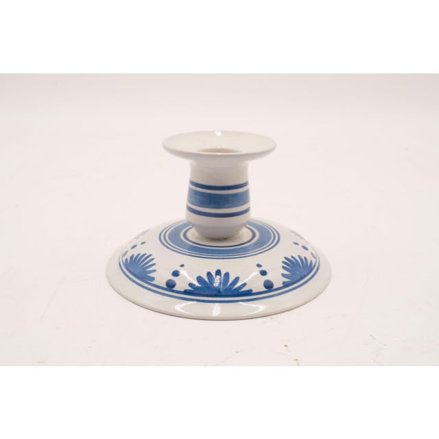 Royal Delft 2 Pairs of Royal Delft Blue & White Ceramic Candlesticks C-57 & C-38 For Sale - Image 4 of 12