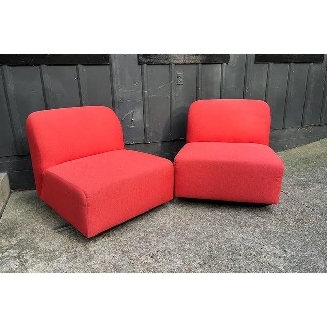 Kimball Giant 1980s-90s Postmodern Strawberry-Red Kimball Modular Floating Cube Chairs For Sale - Image 4 of 9