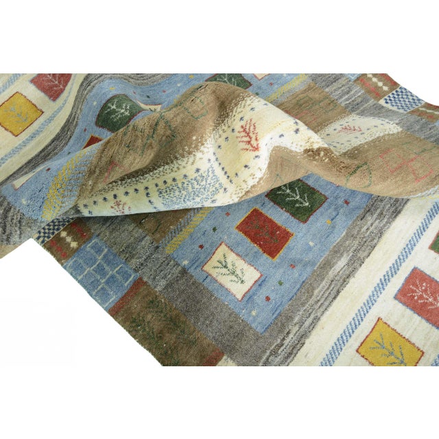Hand-Knotted Gabbeh Nomadic Rug For Sale - Image 9 of 11