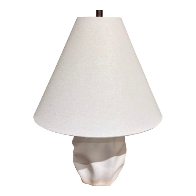 Organic Modern White Glaze Bora Table Lamp For Sale