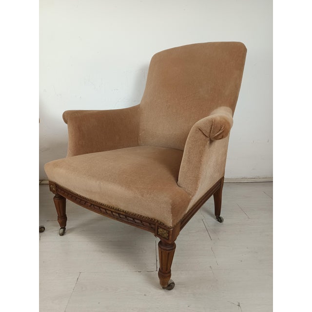 Louis XVI Style Lounge Chairs and Ottoman, Set of 3 For Sale - Image 12 of 18