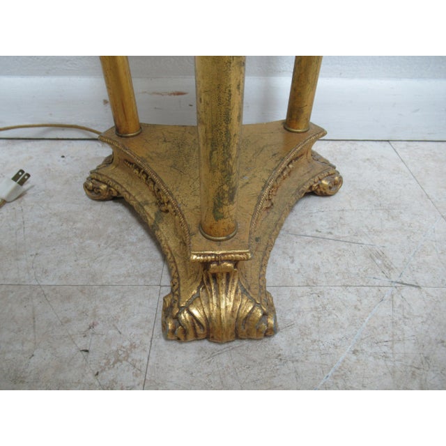 1970s Vintage French Regency Gold Gilt 3 Tier Shelf Floor Lamp For Sale - Image 5 of 12