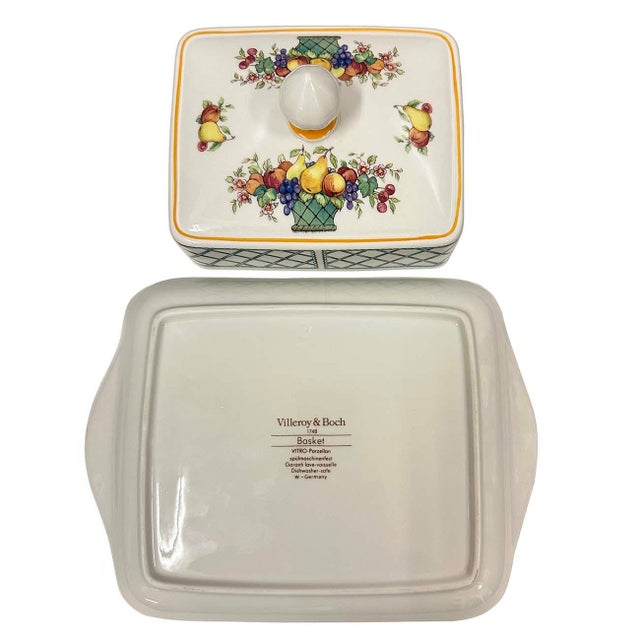 Villeroy & Boch Basket Rare Rectangular Covered Butter Dish For Sale - Image 10 of 10