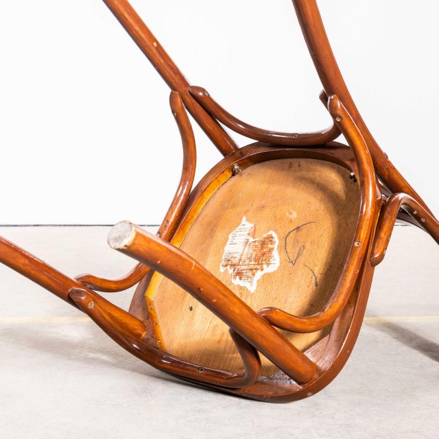 Orange Burnt Orange Three Spoked Fan Back Armchairs, 1980s For Sale - Image 8 of 10