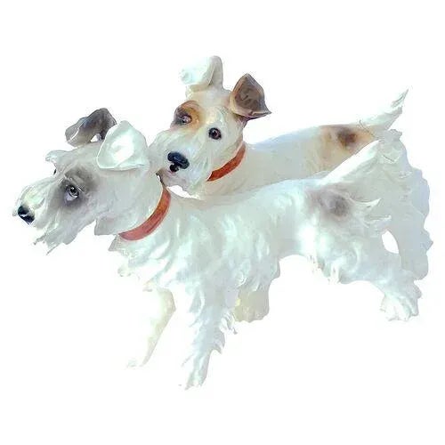 Late 20th Century Vintage Signed Italian Ceramic Dogs Figurine For Sale - Image 5 of 7