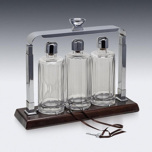 Silver Vintage Italian Art Deco Tantalus Set, 1930, Set of 4 For Sale - Image 8 of 11