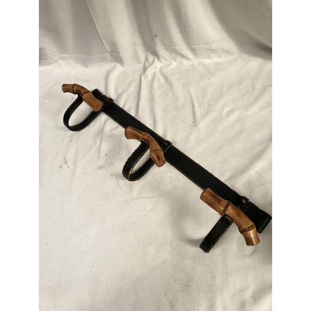 Leather Coat Rack by Jacques Adnet, 1950s For Sale - Image 6 of 8