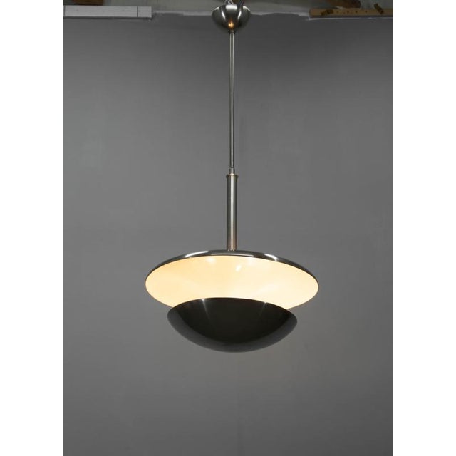 Brown Bauhaus Nickel Pendant Light by Franta Anyz for Ias, 1920s For Sale - Image 8 of 16