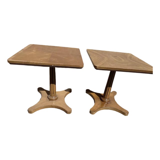 Pair of Pedestal Side Tables, Attributed to Triune Furniture For Sale