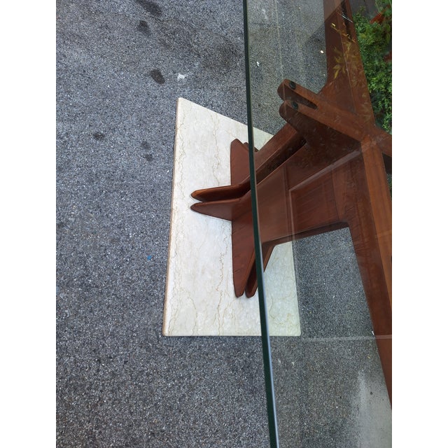 Vintage Table in Walnut Wood with Marble Base by Giorgio Raponi, 1950s For Sale - Image 12 of 17