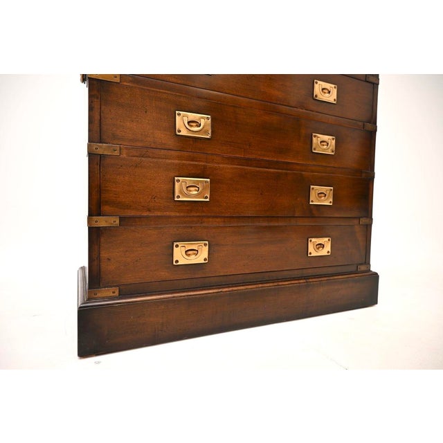 Military Campaign Style Chest of Drawers, 1930s For Sale - Image 9 of 10