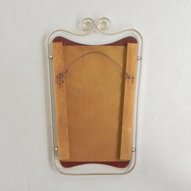 1950s Vintage Faceted Mirror in Aluminum Frame, 1950s For Sale - Image 5 of 12