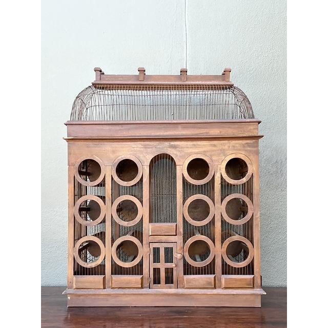 Mid-Century Modern Vintage Gothic Bird Cage Wine Rack For Sale - Image 3 of 12