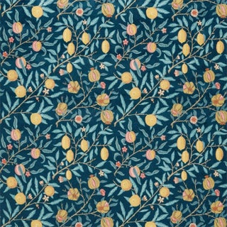 Morris & Co Fruit Velvet Fabric in Indigo/Slate For Sale