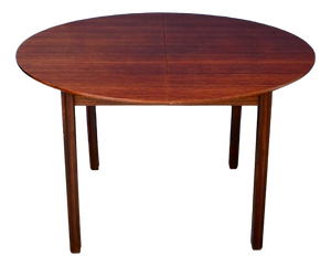 Italian Round Oval Rosewood Dining Table with Extension, 1970s