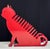 1970s Post Modern Memphis Design Salvatore Campos Art Brute Red Cat Metal Letter Desk Holder For Sale In Tampa - Image 6 of 7