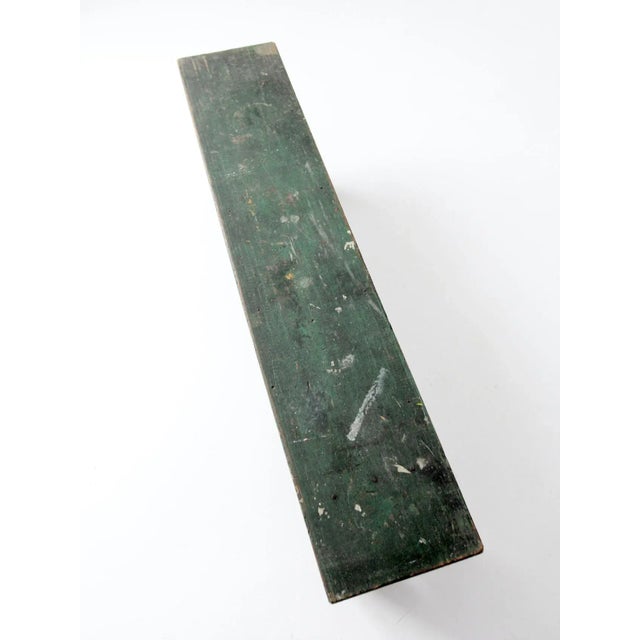 Antique Primitive Green Farmhouse Bench For Sale - Image 9 of 13