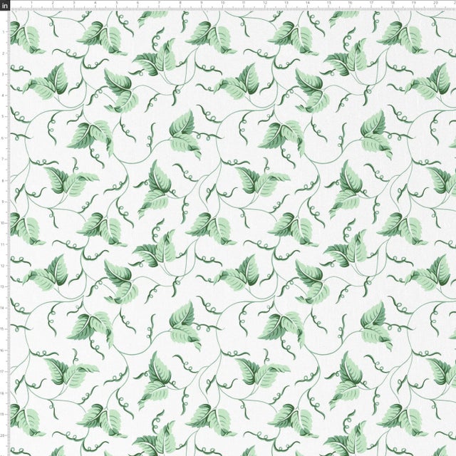 Farmhouse Red from Scalamandre crafted by Cloth & Company Norwalk Storage Bench, Green Ivy Scroll For Sale - Image 3 of 6