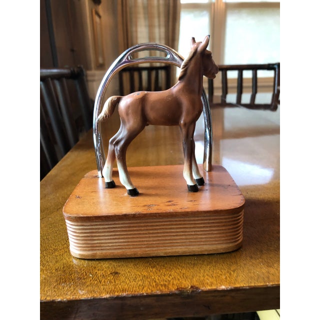 Rare very hard to find equestrian horse stirrup napkin holder/letter holder. Fantastic for cocktail napkins on bar cart or...
