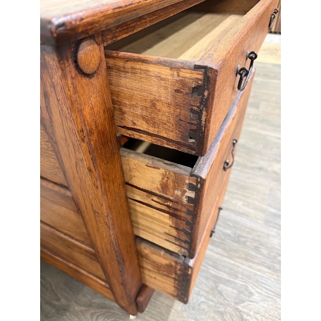 Antique Arts & Crafts Oak Washstand With Castors For Sale - Image 12 of 16