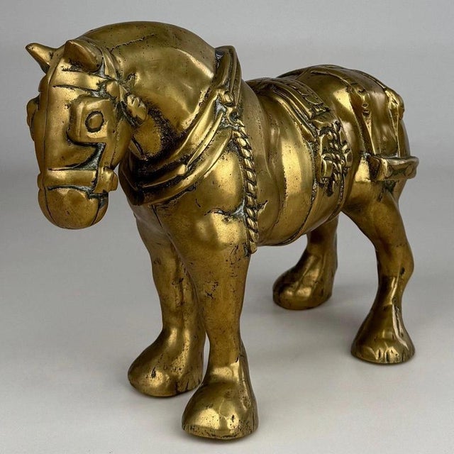 Antique English Brass Horse Sculpture, 1800s For Sale - Image 3 of 13