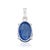 Modernist 3.23ct Oval Cabochon Blue Sapphire Solitaire Pendant in 14k White Gold For Sale - Image 9 of 14